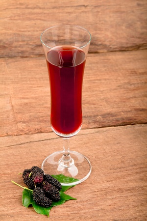 Mulberry juice in the glassの写真素材