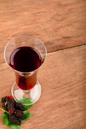 Mulberry juice in the glassの写真素材