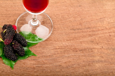 Mulberry juice in the glassの写真素材