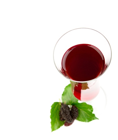 Mulberry juice in the glassの写真素材