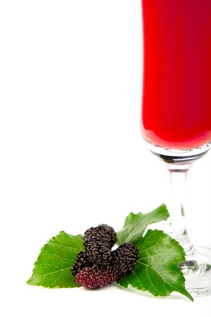 Mulberry juice in the glassの写真素材