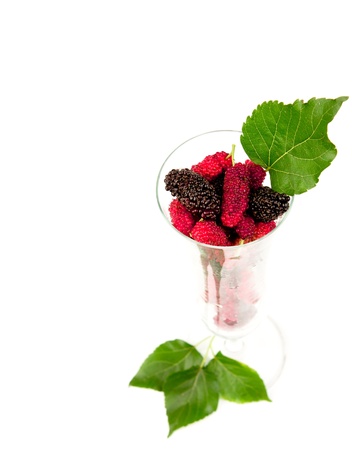 Mulberry juice in the glassの写真素材