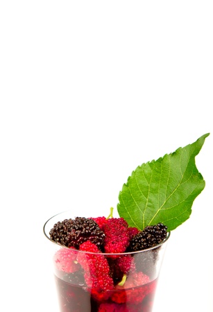 Mulberry juice in the glassの写真素材