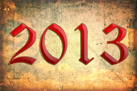 Year 2013 with grunge backgroundの写真素材