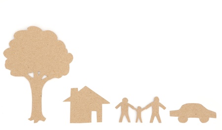 Paper cut of family symbolの写真素材