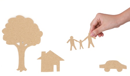 Paper cut of family symbolの写真素材