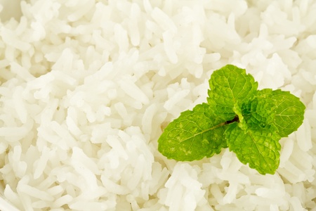 White steamed rice in a dishの写真素材