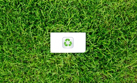 Green energy concept : outlet in grassの写真素材