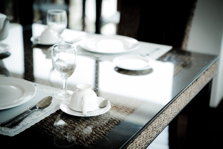 Vintage style of Dinning room with table and chairsの写真素材