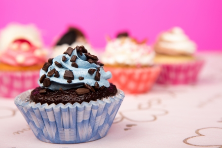 Birthday cupcakesの写真素材