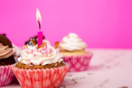 Birthday cupcakesの写真素材