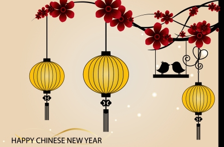 Fairy-lights. Big traditional chinese lanterns will bring good luck and peace to prayer during Chinese New Year. のイラスト素材