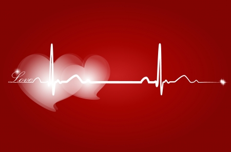 Love with EKG signal. Valentine's Day.のイラスト素材