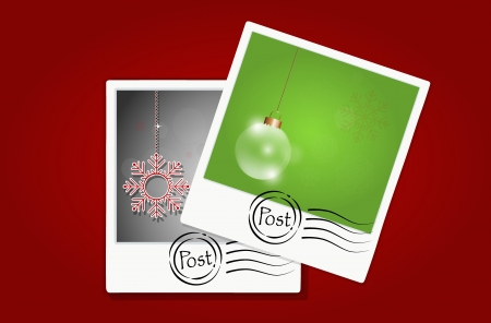 Illustration of a postcards on red background.のイラスト素材
