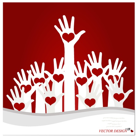 Hands and hearts design.のイラスト素材