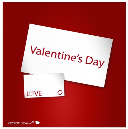 Valentine's card on a red background. のイラスト素材