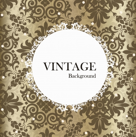 Seamless retro pattern background with vintage label.のイラスト素材