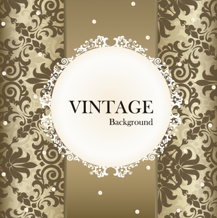 Seamless retro pattern background with vintage label.のイラスト素材
