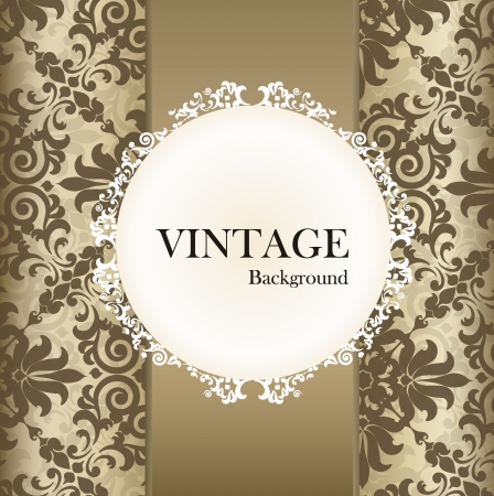 Seamless retro pattern background with vintage label.のイラスト素材