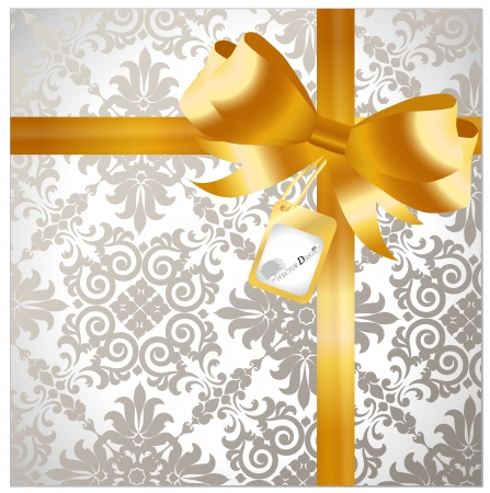 Gold ribbon with luxury background - Gift for a lover.のイラスト素材