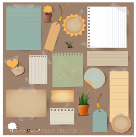 Vintage postcard, card and blank paper designs.のイラスト素材