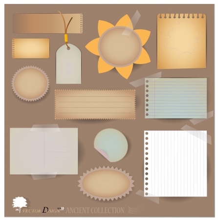 Vintage postcard, and blank paper designs. (variety of scraps for your layouts or scrapbooking projects)のイラスト素材