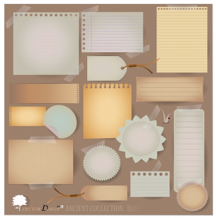 Vintage postcard, and blank paper designs. (variety of scraps for your layouts or scrapbooking projects)のイラスト素材