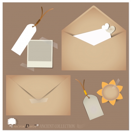 Vintage envelope designs.のイラスト素材