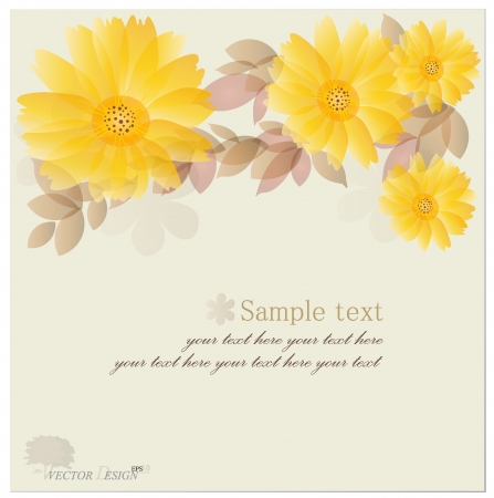 Vintage floral background - Daisies. のイラスト素材