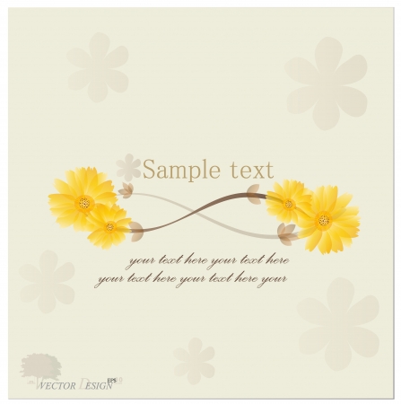 Vintage floral background - Daisies. のイラスト素材