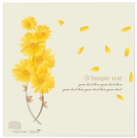 Vintage floral background - Daisies. のイラスト素材
