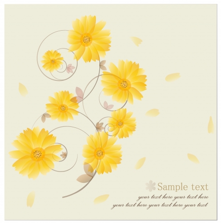 Vintage floral background - Daisies. のイラスト素材