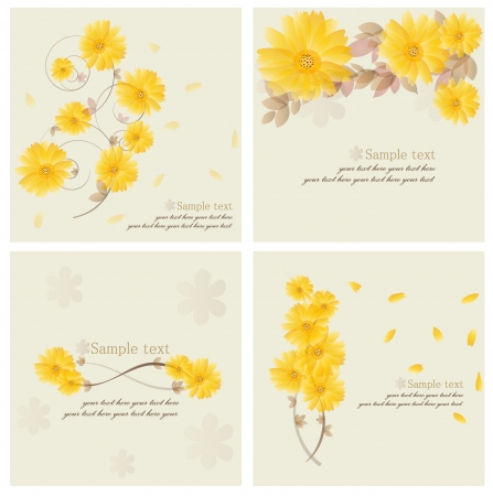 Vintage floral background - Daisies. のイラスト素材