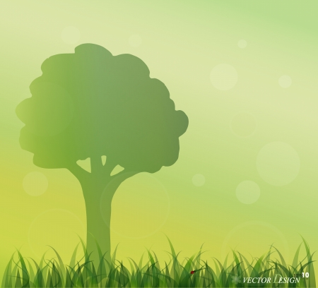 Lady bug and Fresh spring green grass background. のイラスト素材
