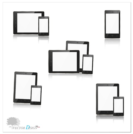 A modern tablet pc and smart phone for mobile communication. のイラスト素材