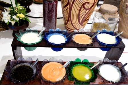 Different sauces and seasoningsの写真素材