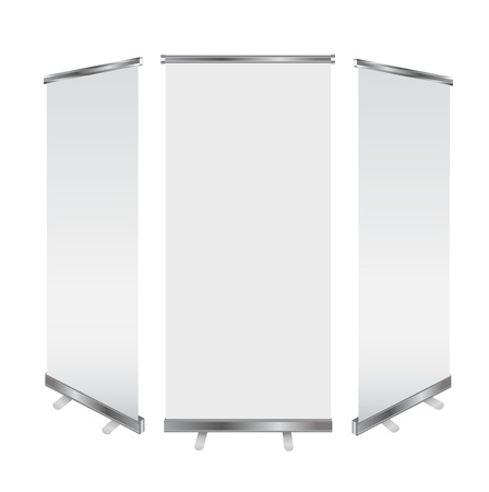 Blank roll up banner display  Vector illustration のイラスト素材