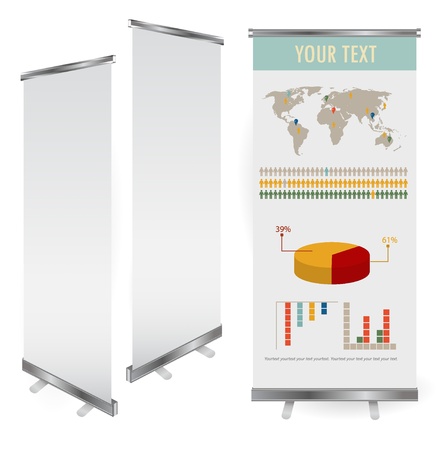 blank roll up banner display template for designersのイラスト素材