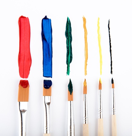 Paint brush and paintの写真素材