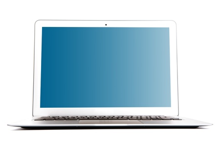 Laptop isolated on white backgroundの写真素材