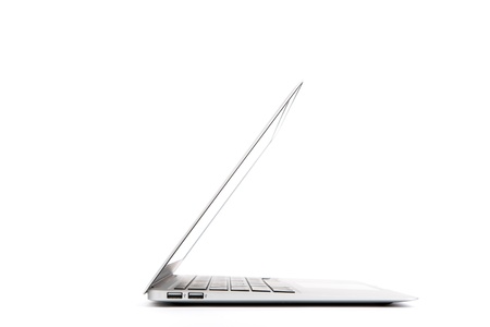 Laptop isolated on white backgroundの写真素材
