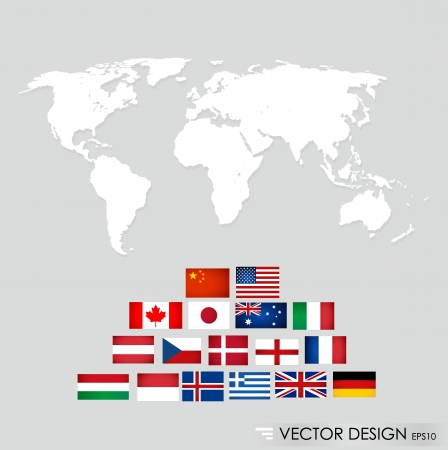 World flags illustration のイラスト素材
