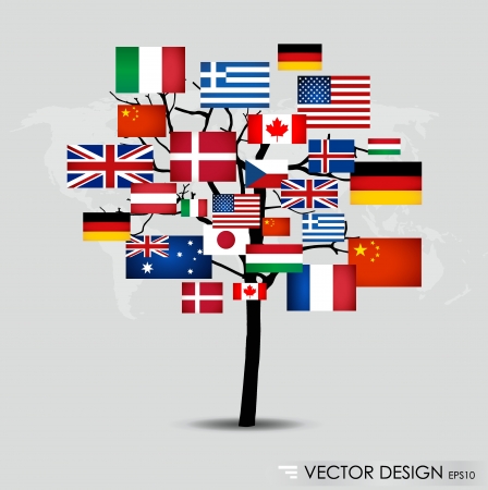 World flags illustration のイラスト素材