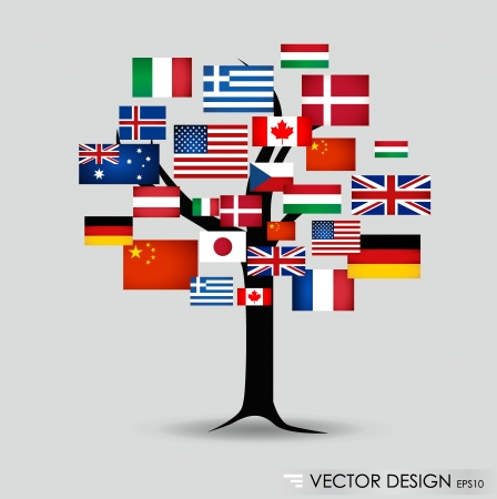 World flags illustration のイラスト素材