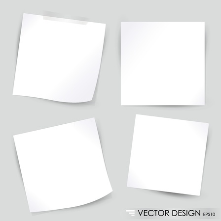 Collection of various white note papers, ready for your message illustration のイラスト素材