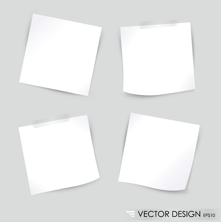 Collection of various white note papers, ready for your message illustration のイラスト素材