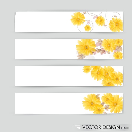 Flower vector background brochure template. Set of floral cardsのイラスト素材