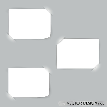 Collection of various white note papers, ready for your message. Vector illustration.のイラスト素材