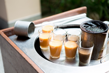 Glass of hot teaの写真素材