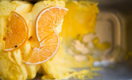 Orange ice creamの写真素材